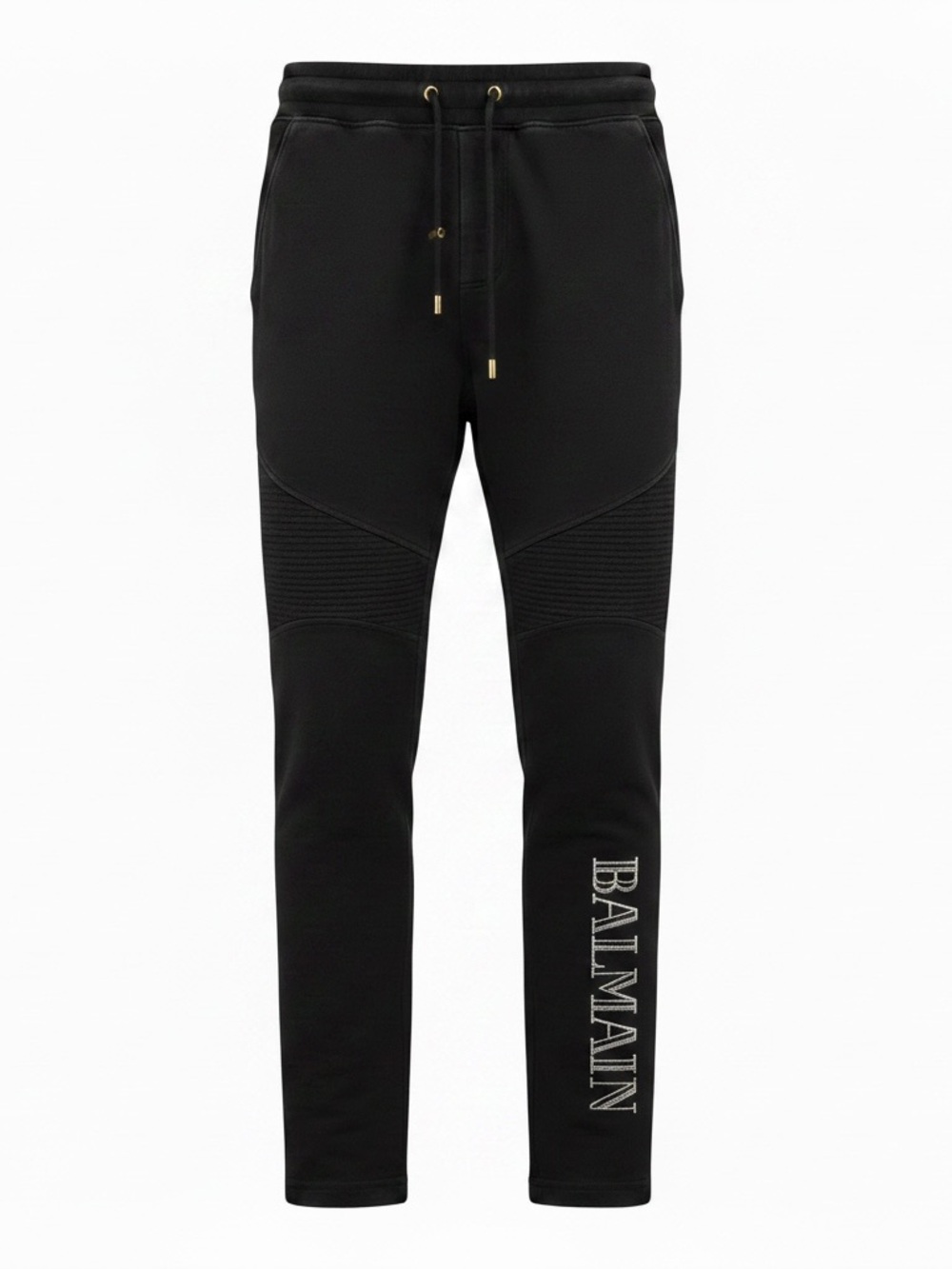 Balmain Black Jogger Pants with Logo Panel